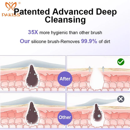 PAKISS Multifunctional  Electric Silicone Face Brush - Deep Pore Cleanser for Blackheads, Oil Control & Makeup Removal