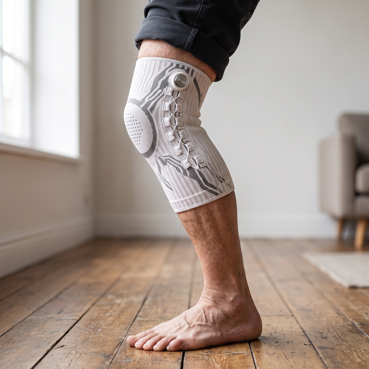Kneova side stabilizer and laces